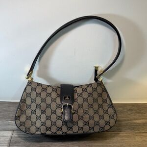 Monogram Black and Tan Shoulder Bag